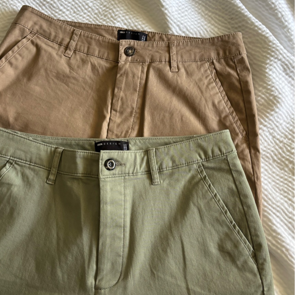 ASOS Basic Neutrals Slim Tailored Chino Pants - Picture 5 of 8